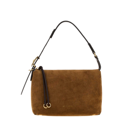 Small Suede Rosette Shoulder Bag - Camel