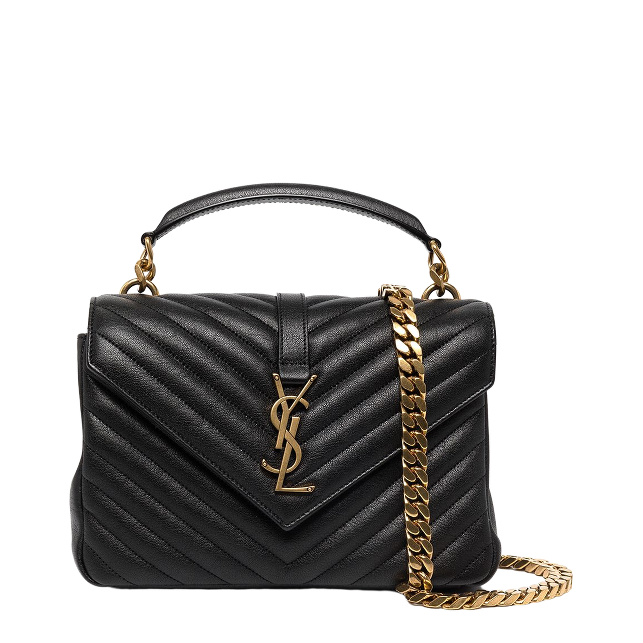 College Medium Quilted Leather Shoulder Bag - Nero