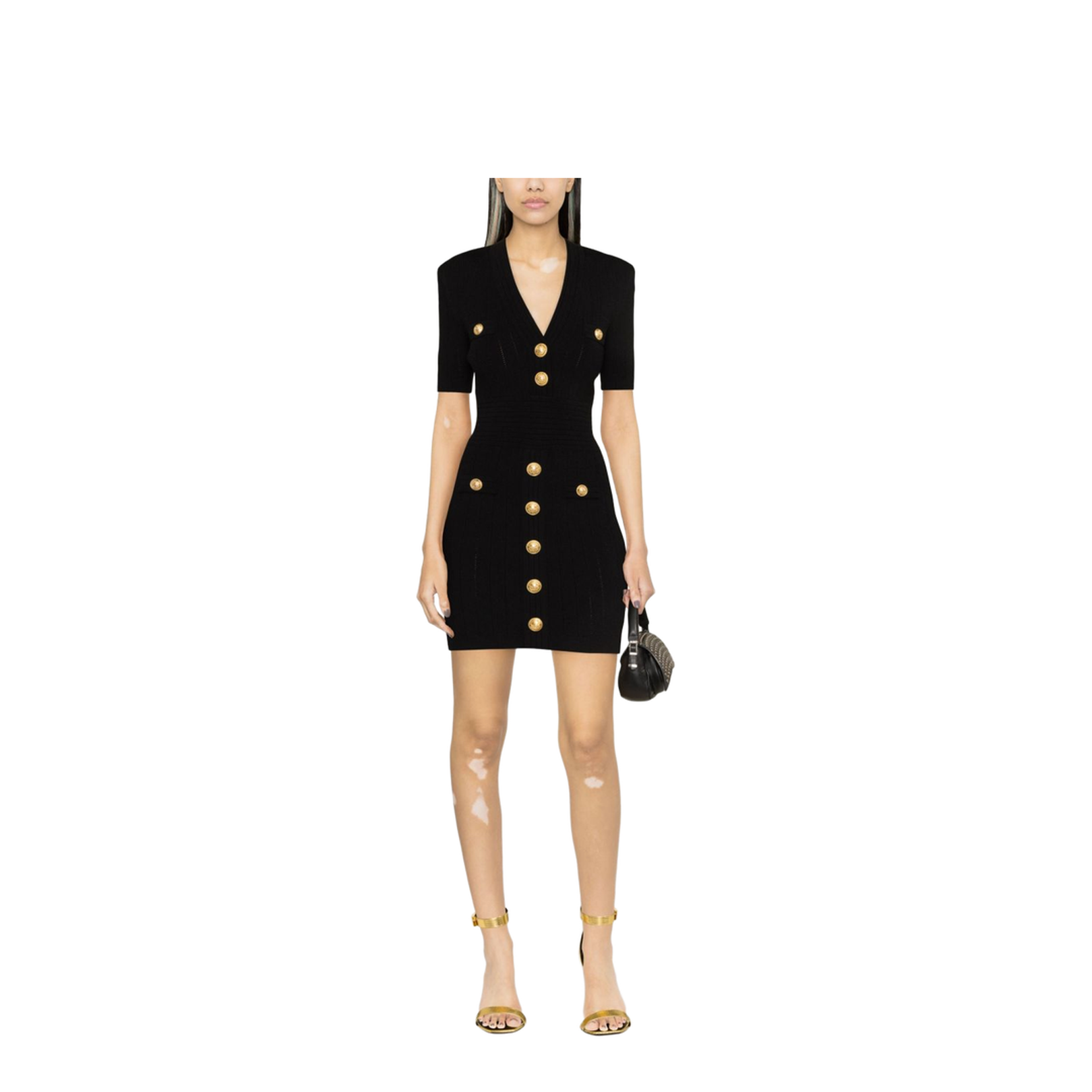 Knitted V-Necked Dress