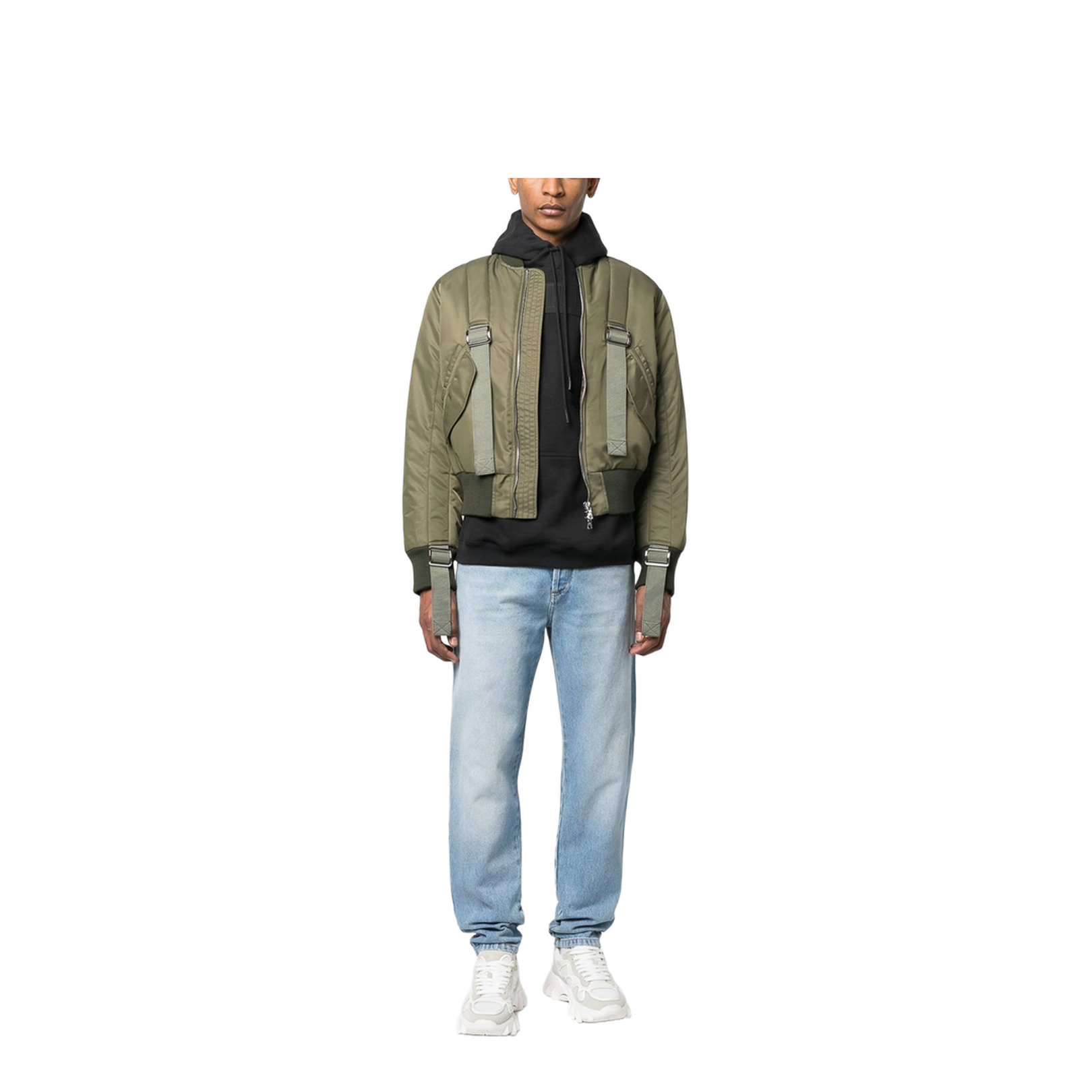 Monogram-embellished straight-leg jeans