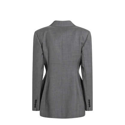 Grey Double-Breasted Wool Jacket
