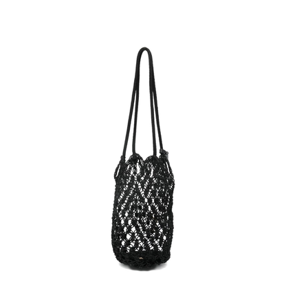 Cassandre Large Crochet Tote Bag - Black