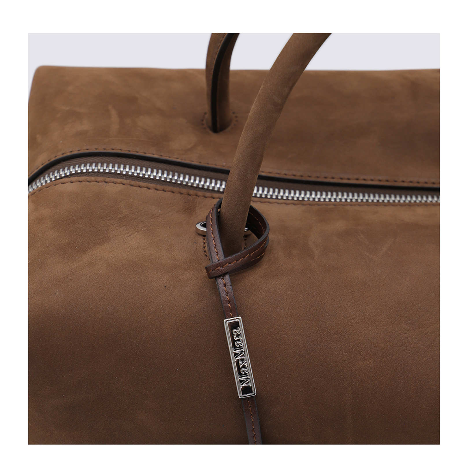 Large Nubuck Leather Boston Bag