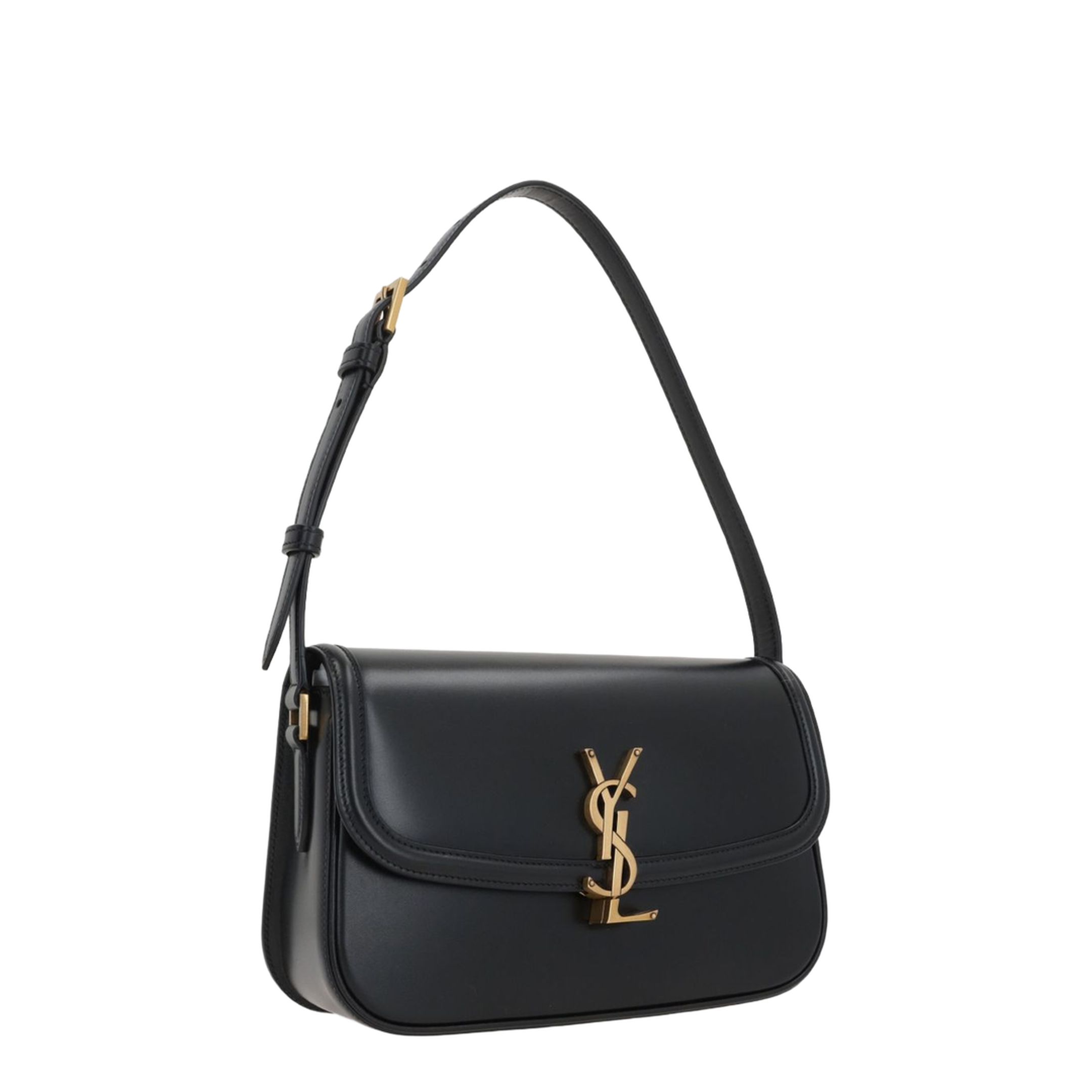 Solferino Medium Leather Shoulder Bag - Black