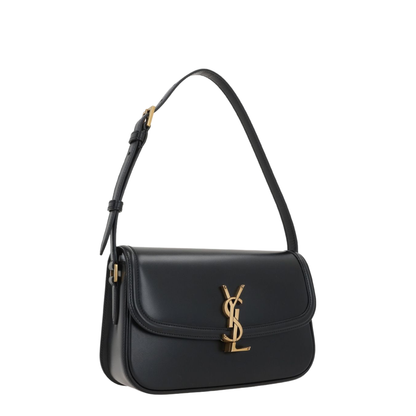 Solferino Medium Leather Shoulder Bag - Black