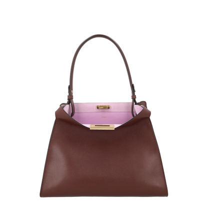 Way Medium Calfskin Top Handle Bag - Dark Brown