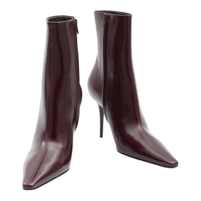 Ashley Booties in Smooth Leather in Bordeaux