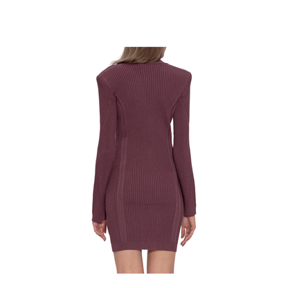 V-necked short dress red