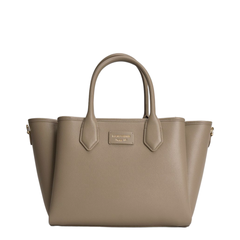 Palmellato Medium PU Shopping Bag - Tortora / Dove Grey