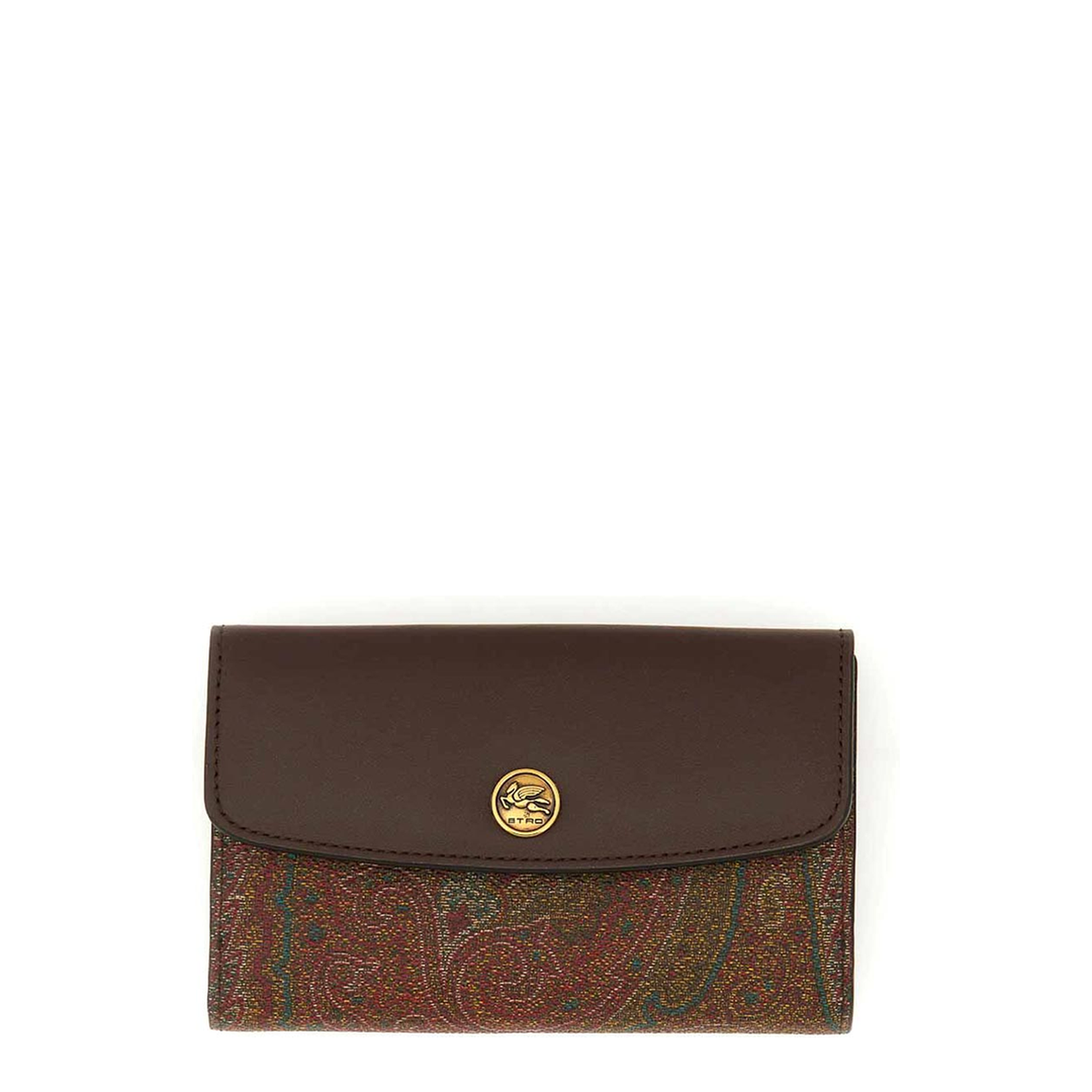 Paisley Wallet with Leather Flap and Coin