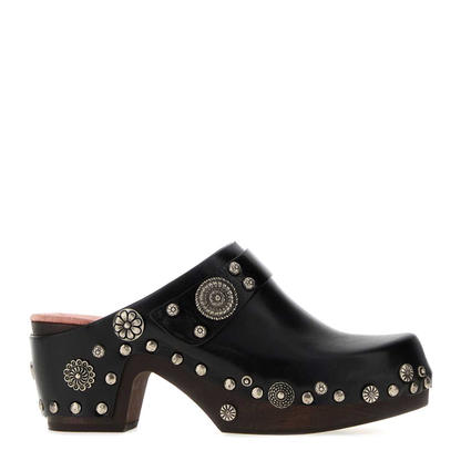 MAYFEYR - Chloè - Talis Black Leather Clogs - CH26W21U1S001