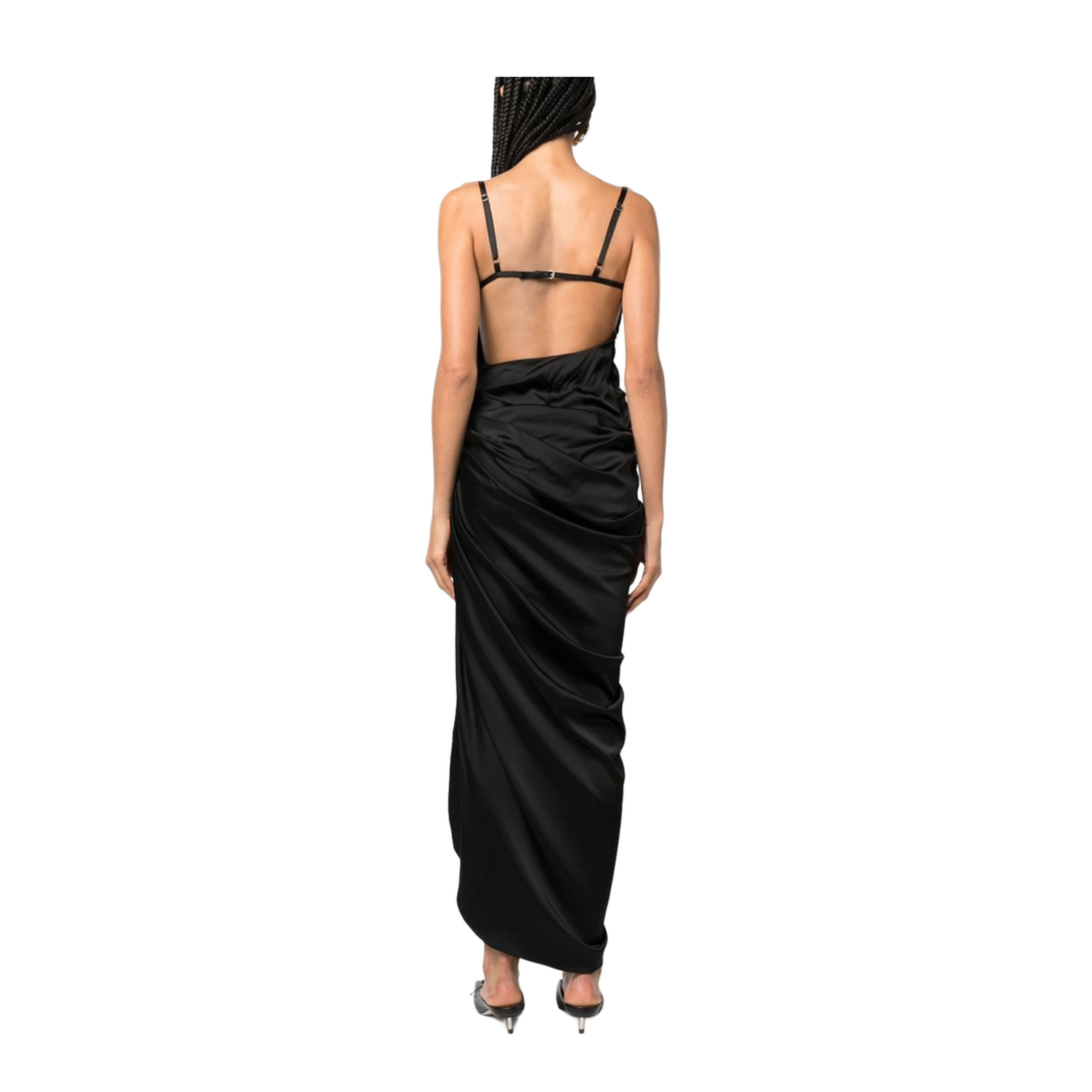 Floral-Embroidered Asymmetric Dress