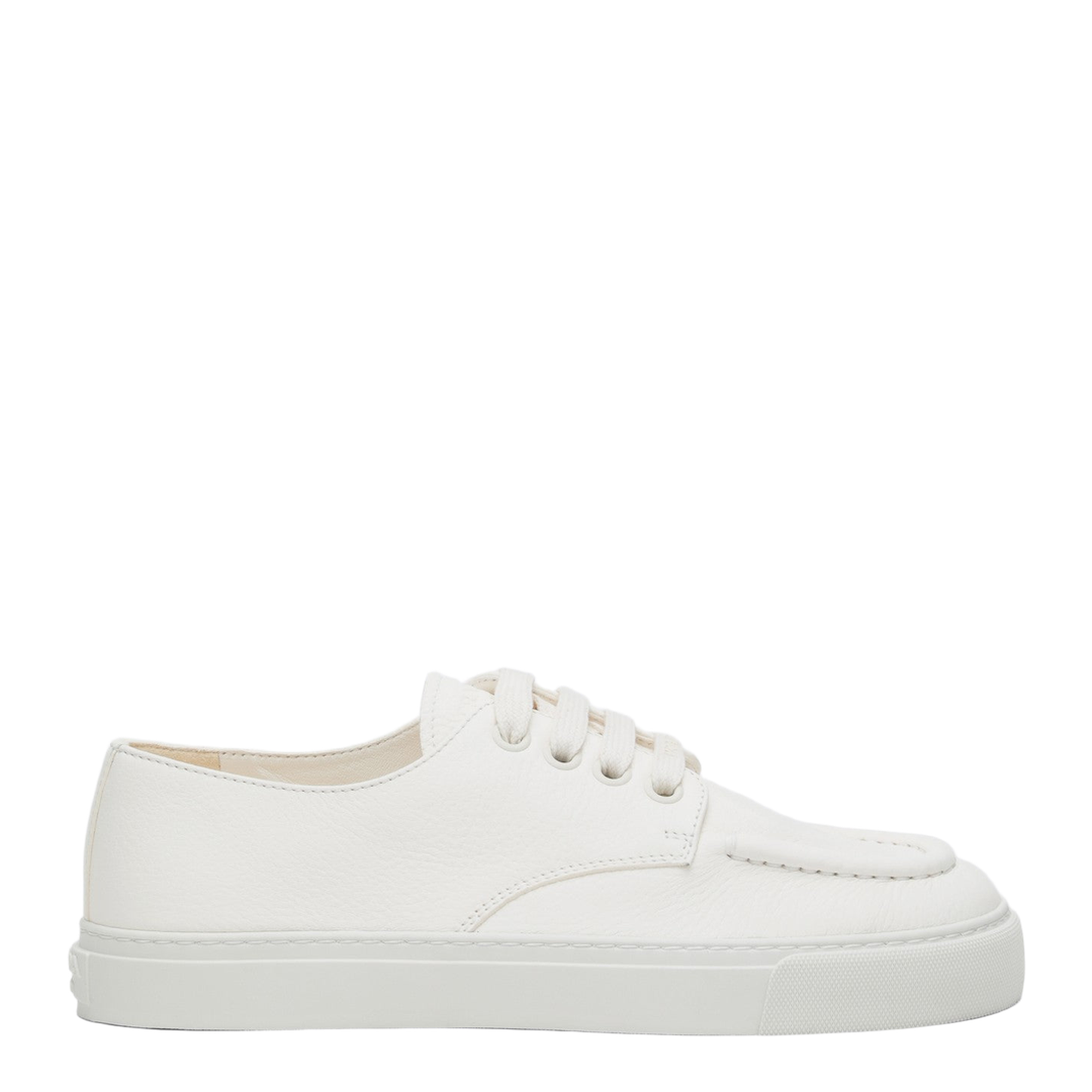 Hammered Leather Ivory Sneakers
