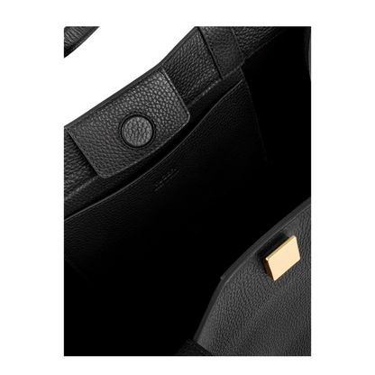 MAYFEYR - Yuzefi - Gyoza Tote In Leather - GYOZATOTEPEBBLEGRAINLEATHERBLACK