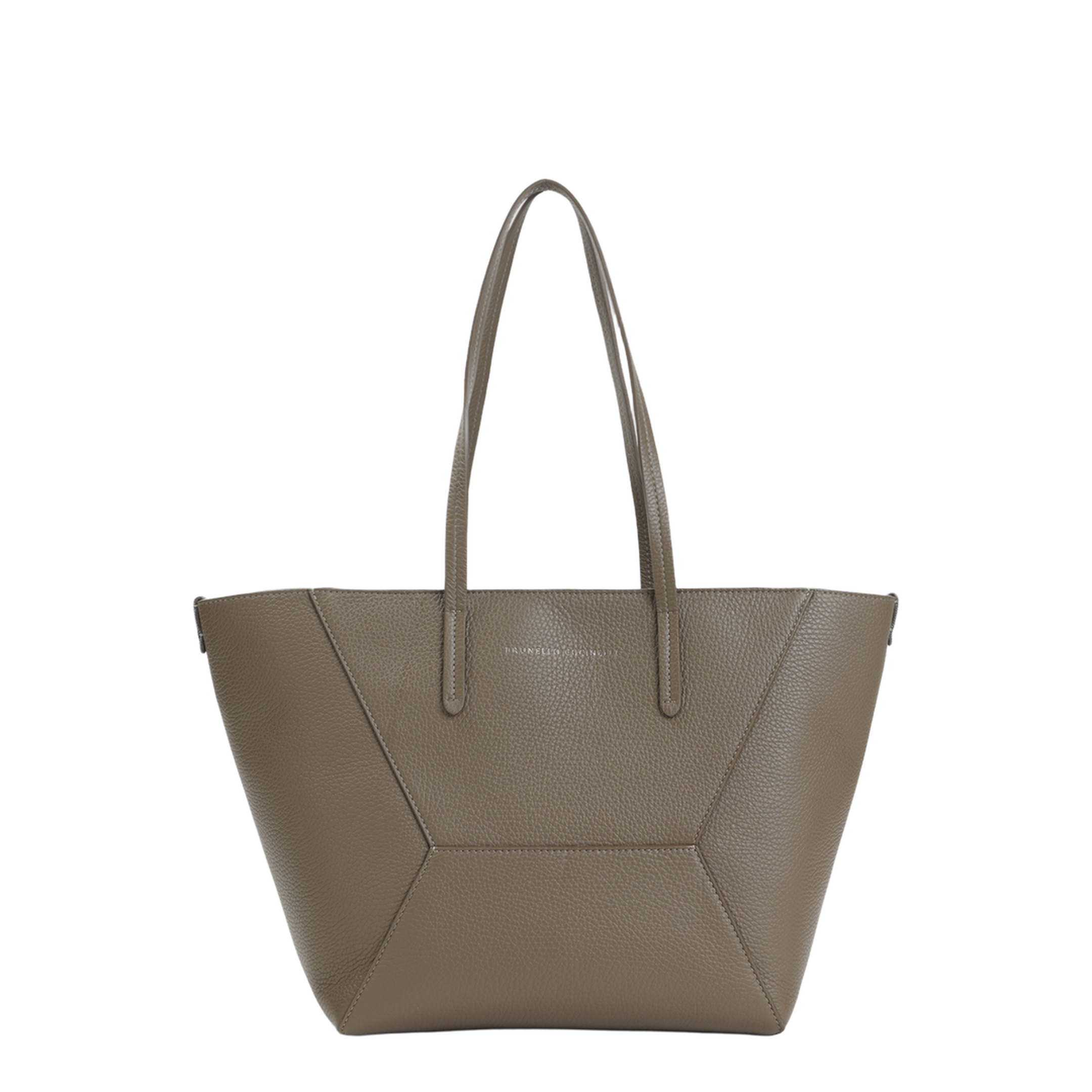 Duo Medium Leather Tote Bag - Brown