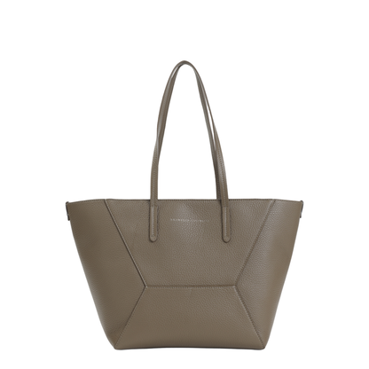 Duo Medium Leather Tote Bag - Brown