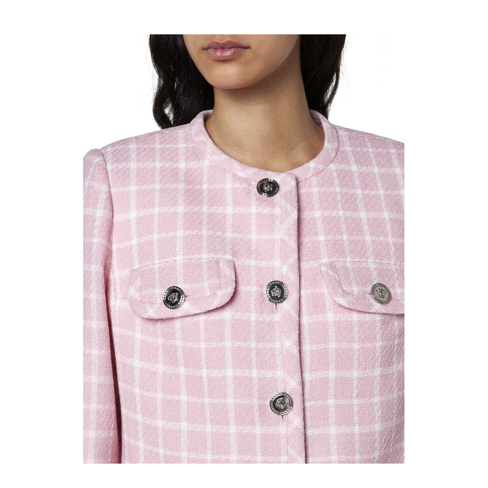Pink Checked Tweed Jacket