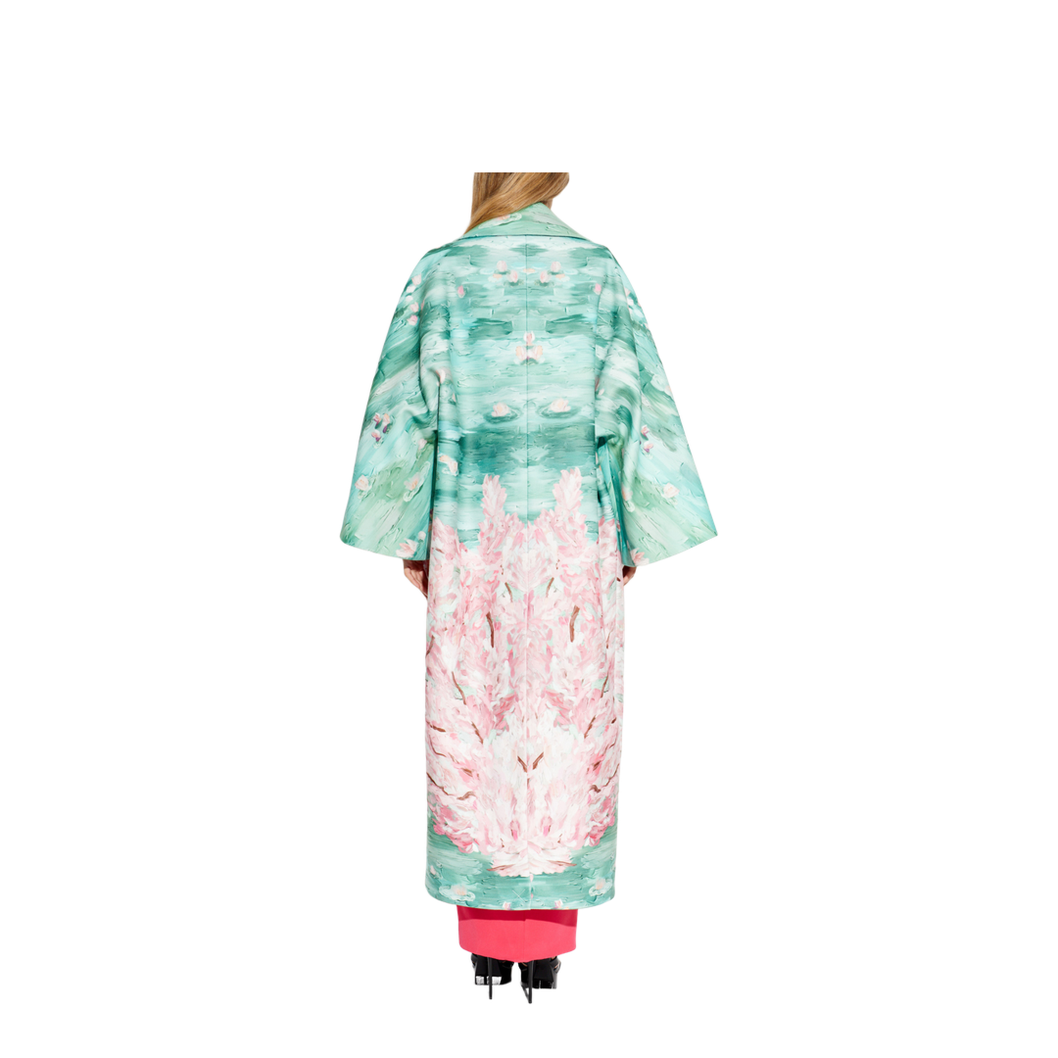 Long Coat with Floral Motif
