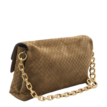 Large Shoulder Bag GG Suede Brown