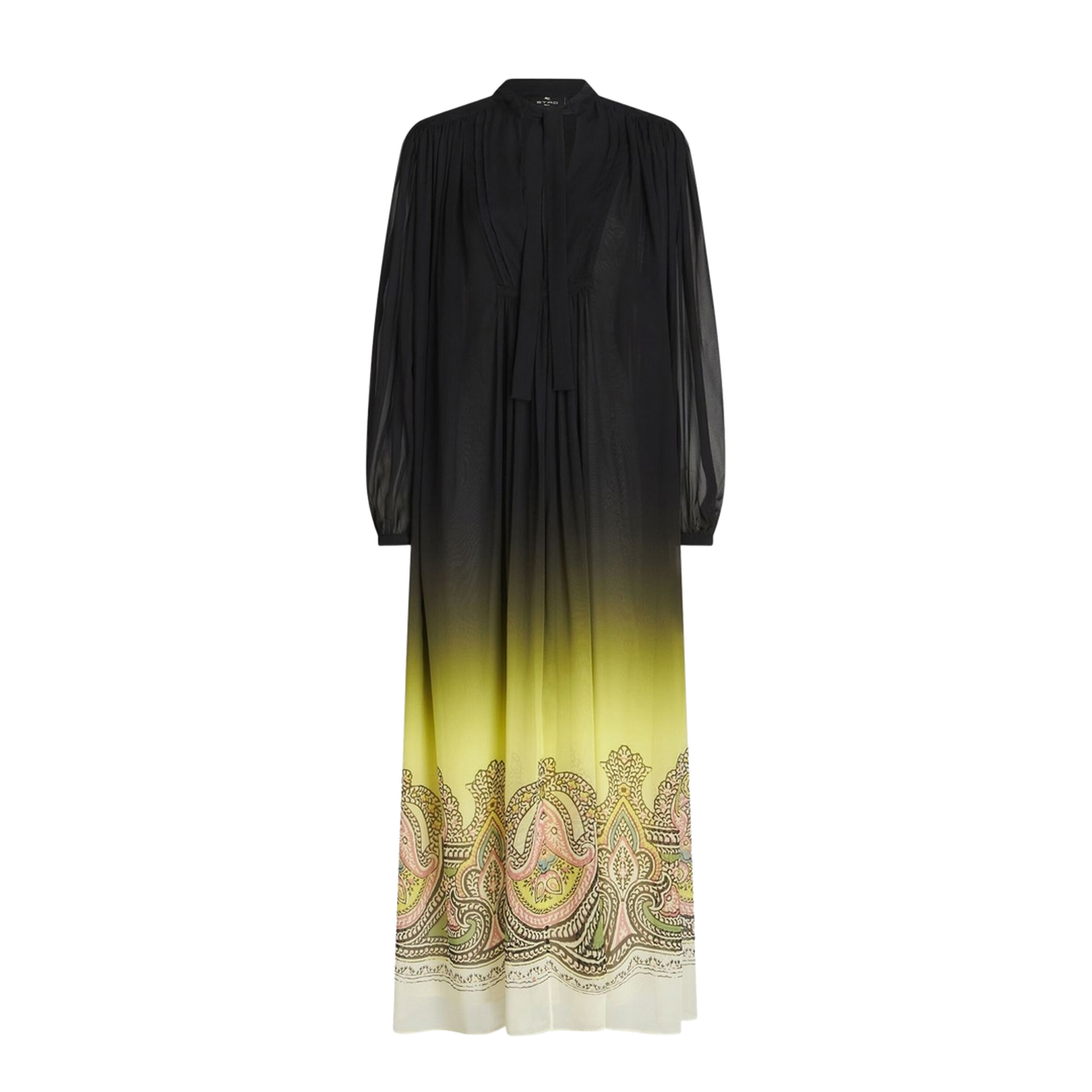 Gradient Effect Paisley-Print Silk Dress