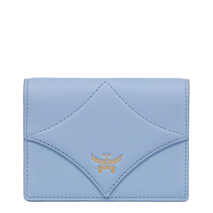 Spanish Calfskin Diamond Snap Wallet - Blue
