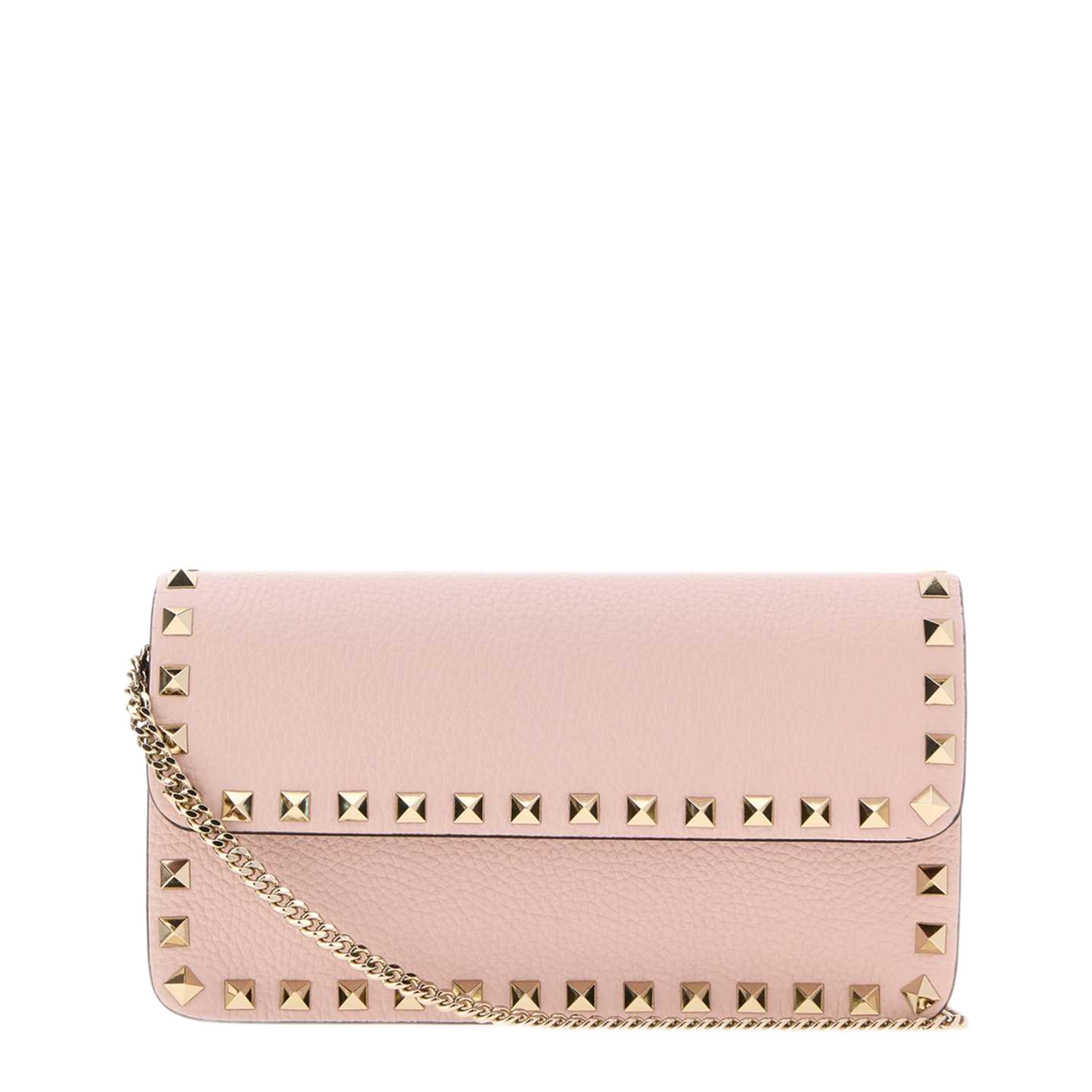 MAYFEYR - Valentino - Pink Leather Rockstud Clutch - 9W2P0S61VSH16Q