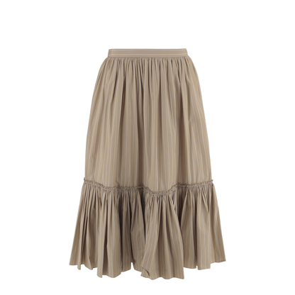 Cotton Skirt with Striped Pattern