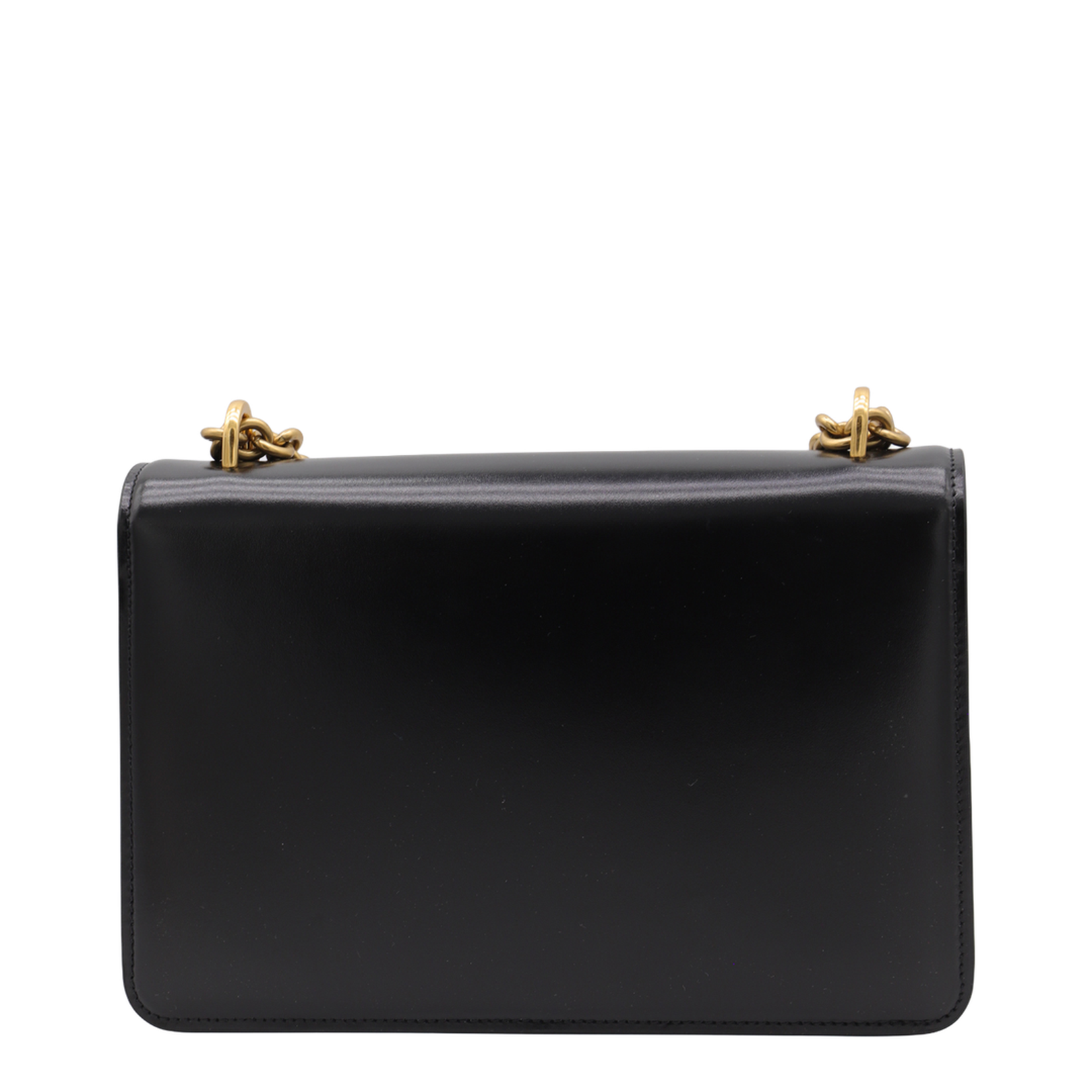 Black Leather Vain Shoulder Bag