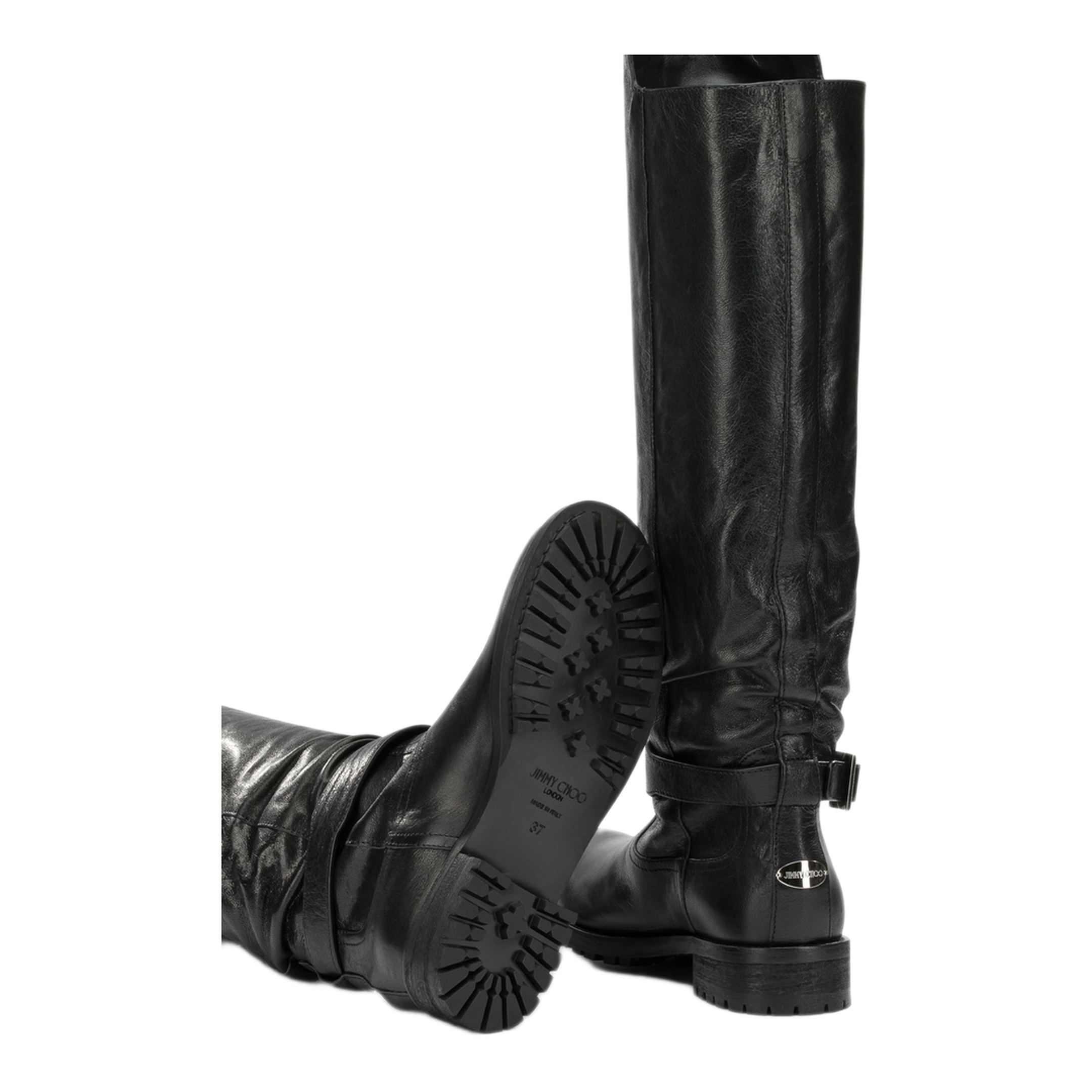 MAYFEYR - Jimmy Choo - Biker Knee High Boots - BIKERKBERZBLACK