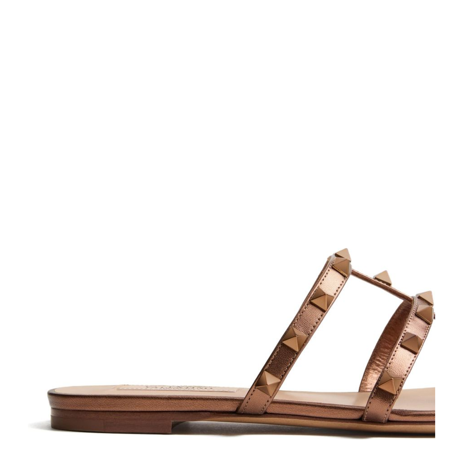 Rockstud Leather Flat Sandals