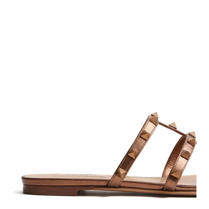 Rockstud Leather Flat Sandals