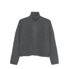 Dark Grey Zip Neck Sweater