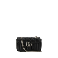 GG Marmont Mini Shoulder Bag, Silver Hardware