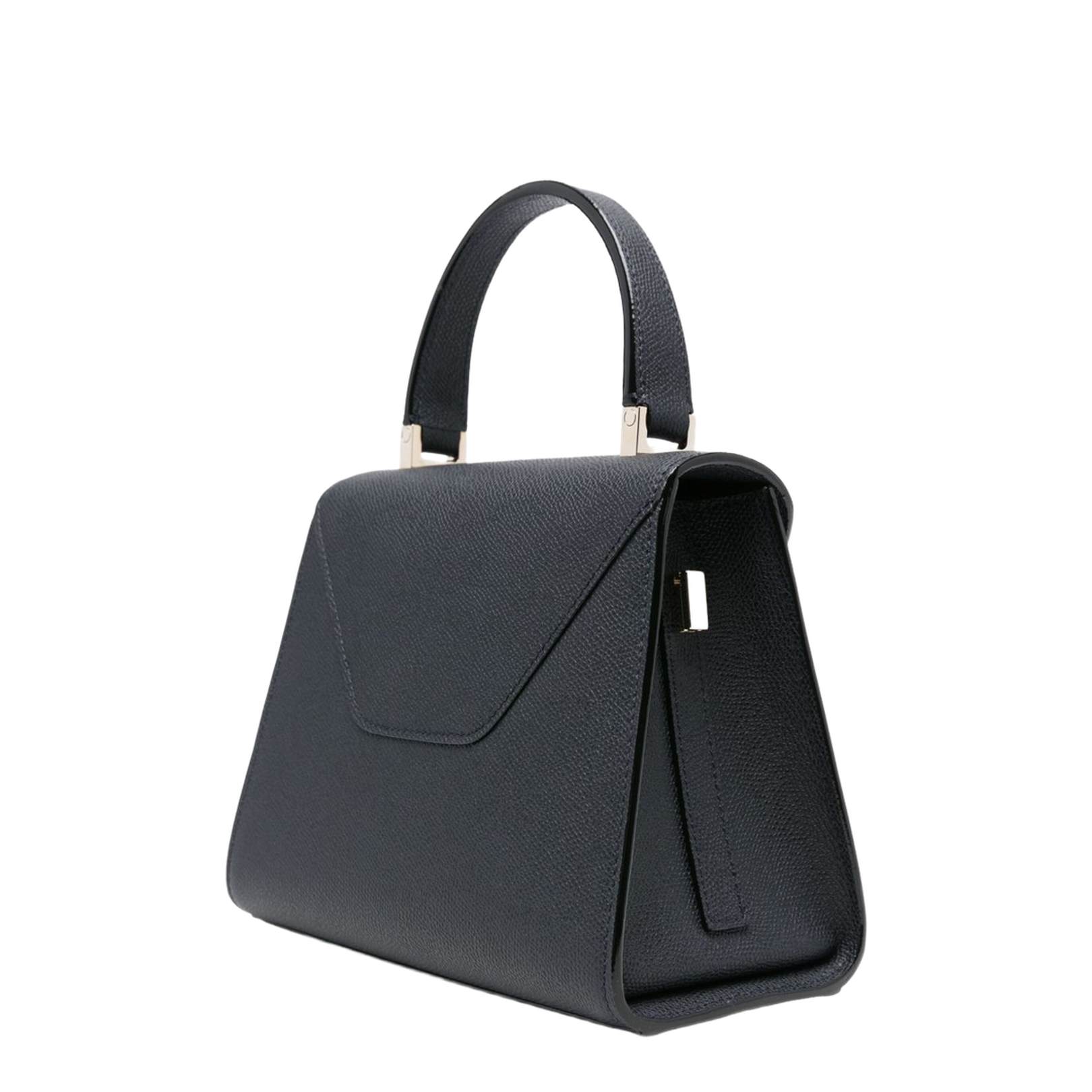 Teal Blue Leather Mini Top Handle Bag