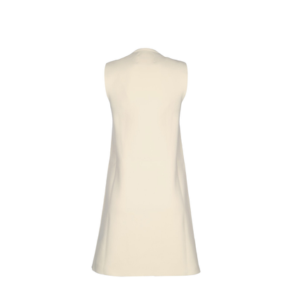White Sleeveless Dress In Cotton