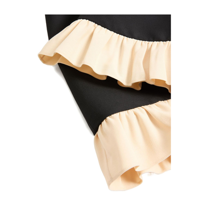 Ruffle-Trim Wool and Silk Mini Dress