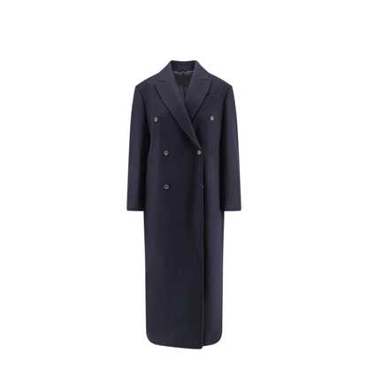 Long Double Breasted Coat Black