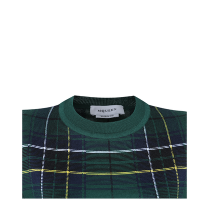 MAYFEYR - Alexander Mcqueen - Wool Tartan Jumper Dark Green Blue - 839787Q1BEL3072