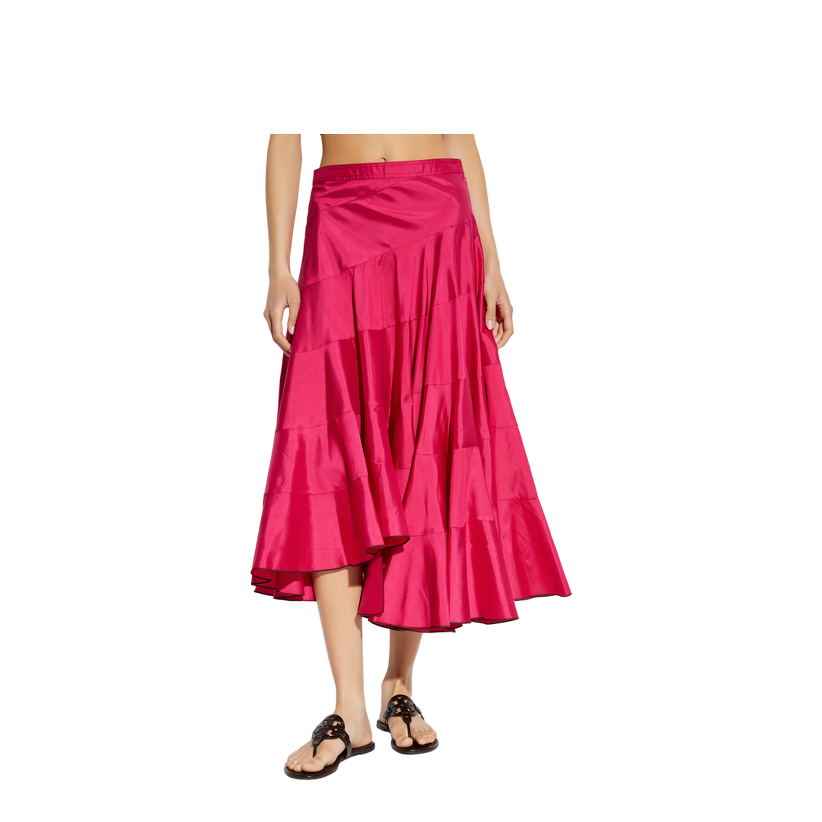 Silk Skirt with an Asymmetric Cut