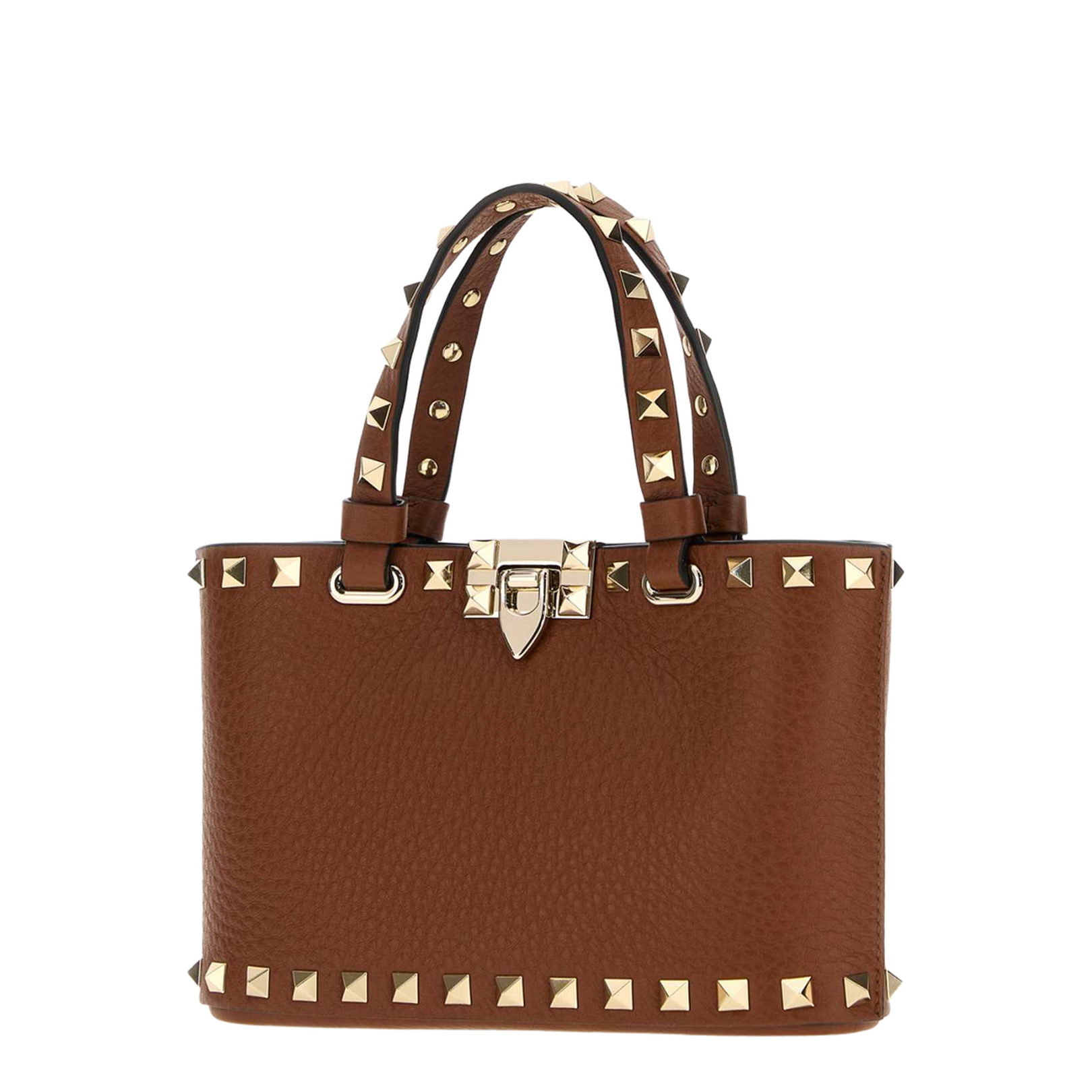 Brown leather Rockstud handbag