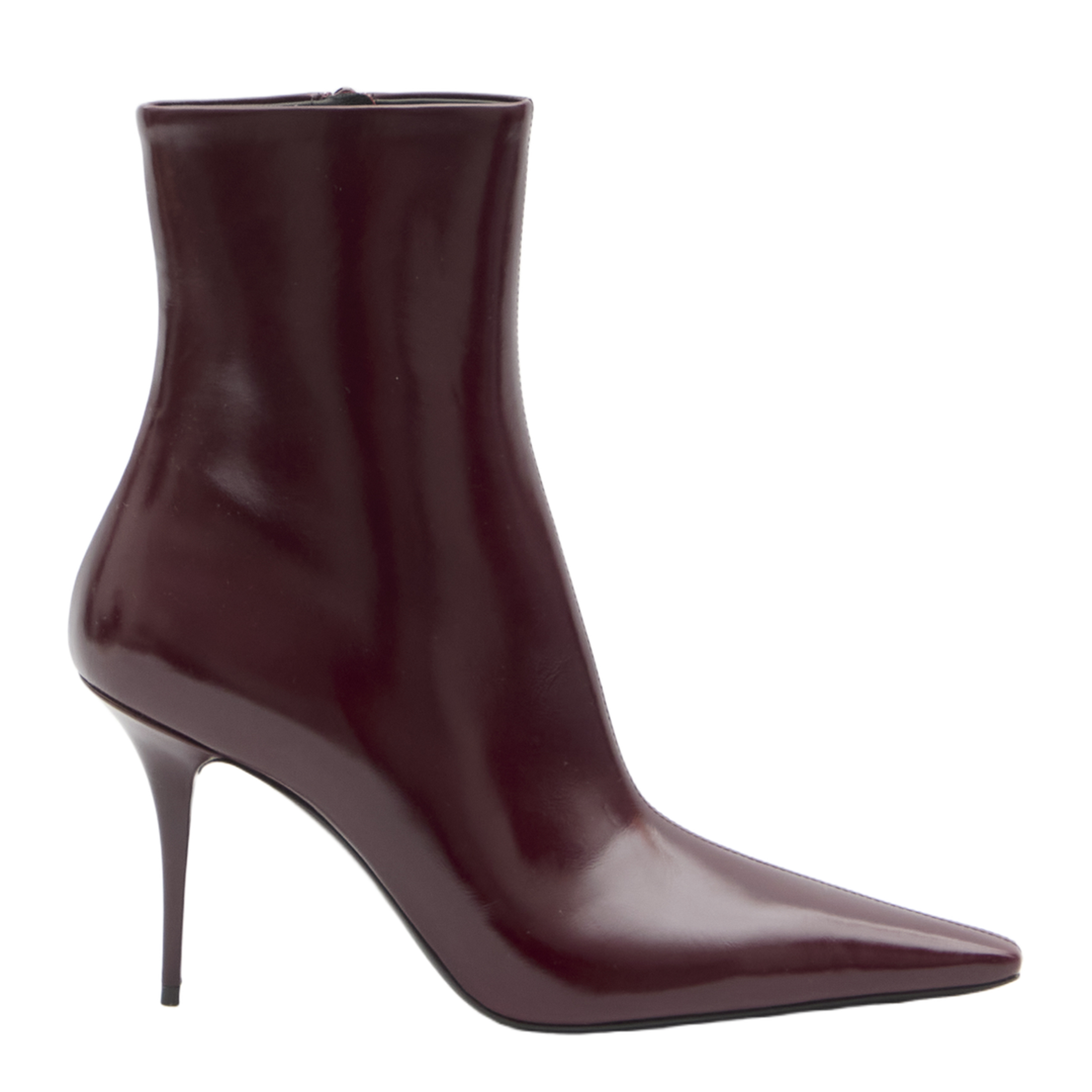 Ashley Booties in Smooth Leather in Bordeaux