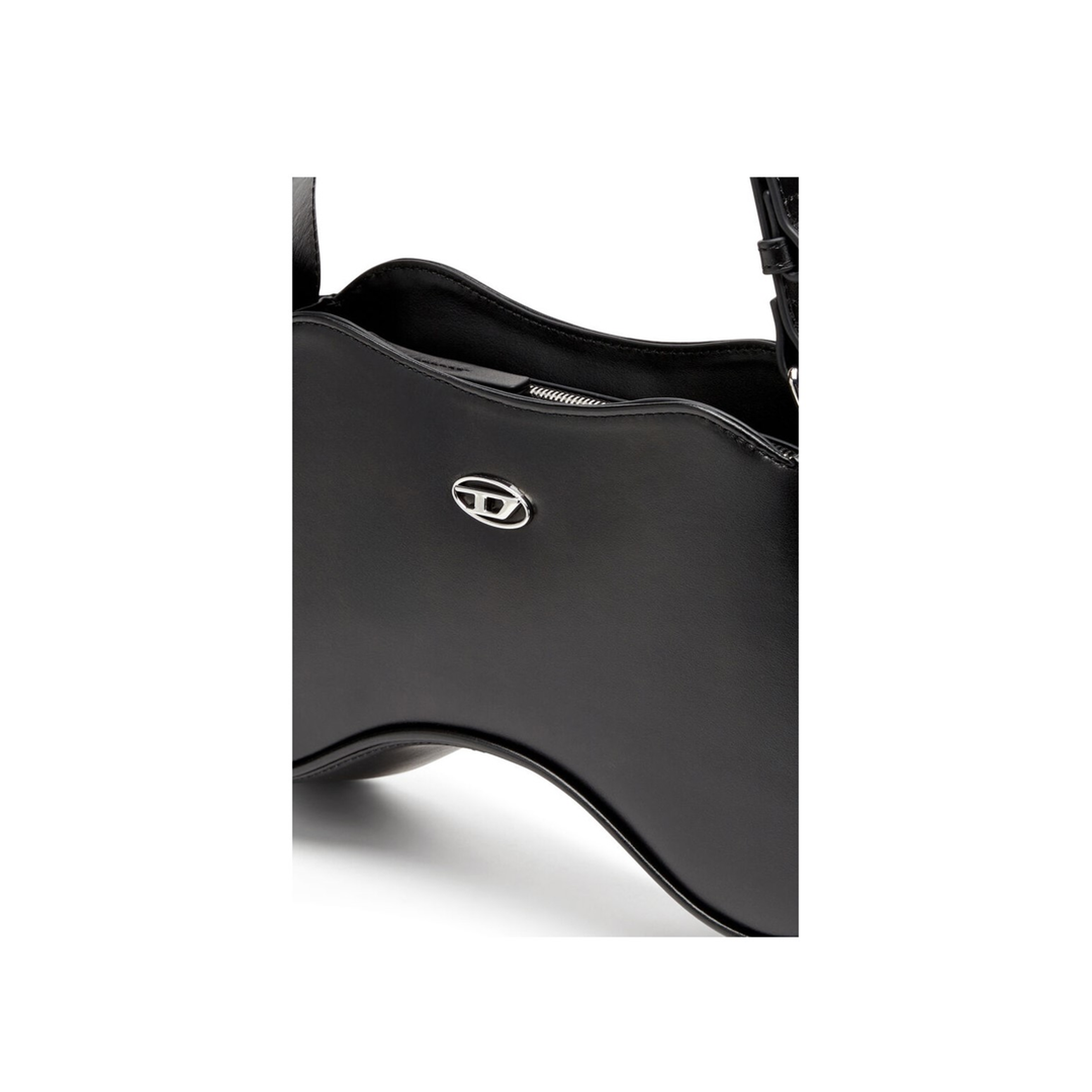 Play Semi-Gloss Leather Shoulder Bag - Black