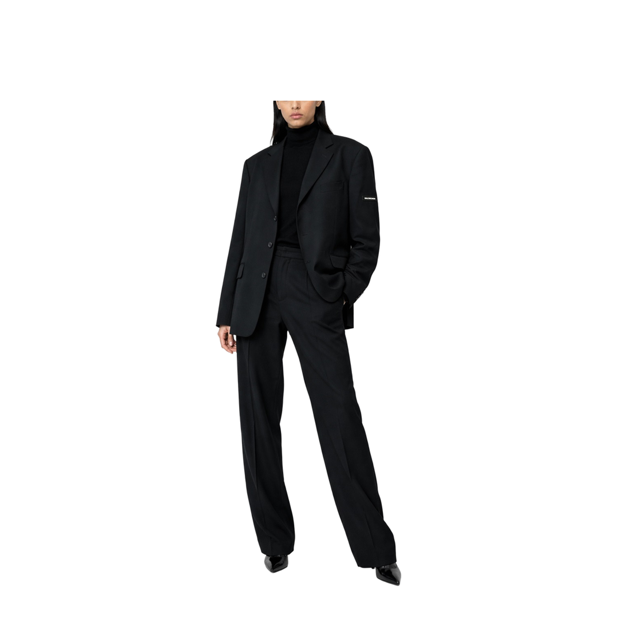 Straight-leg wool trousers