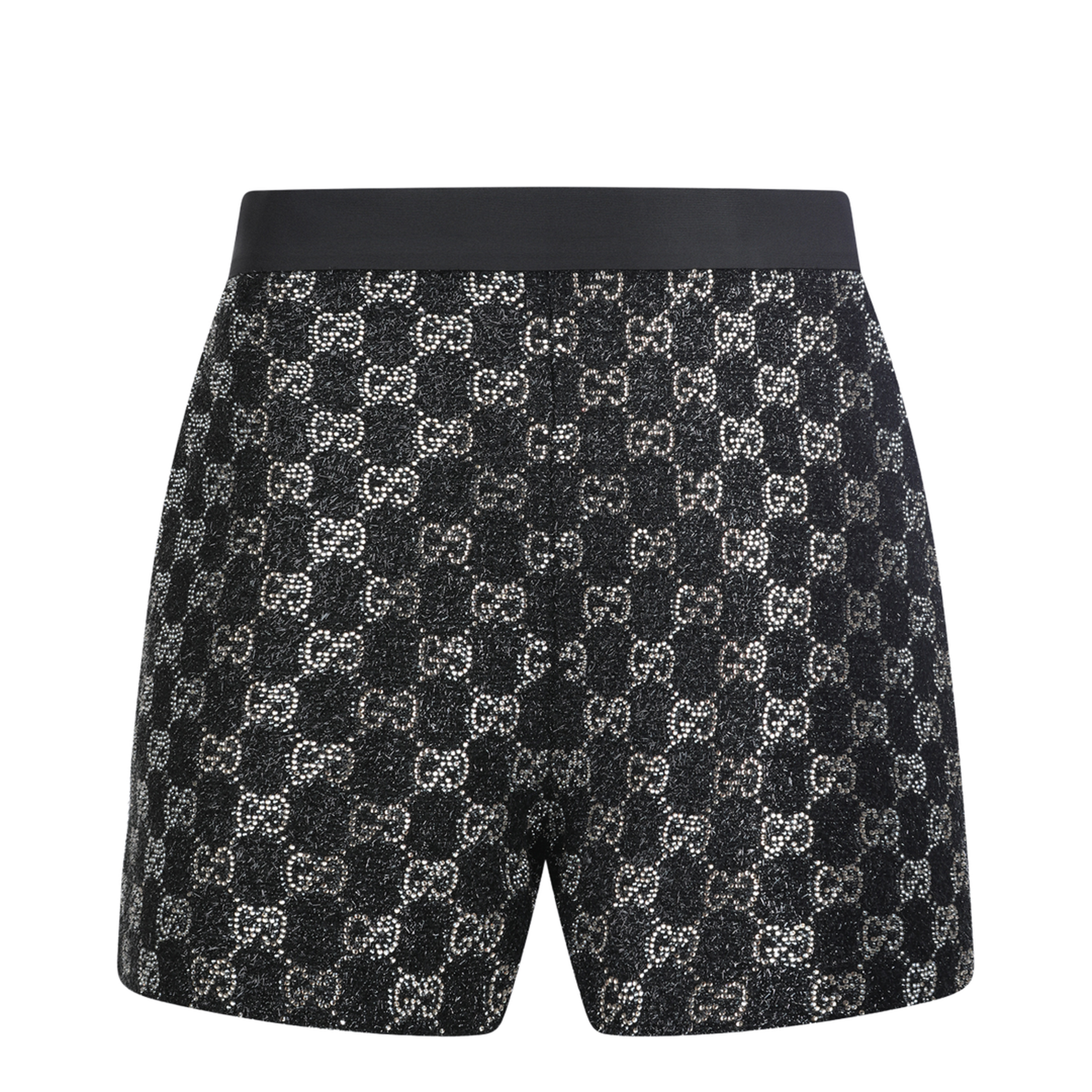 Embroidered Wool Tweed Lamé Shorts