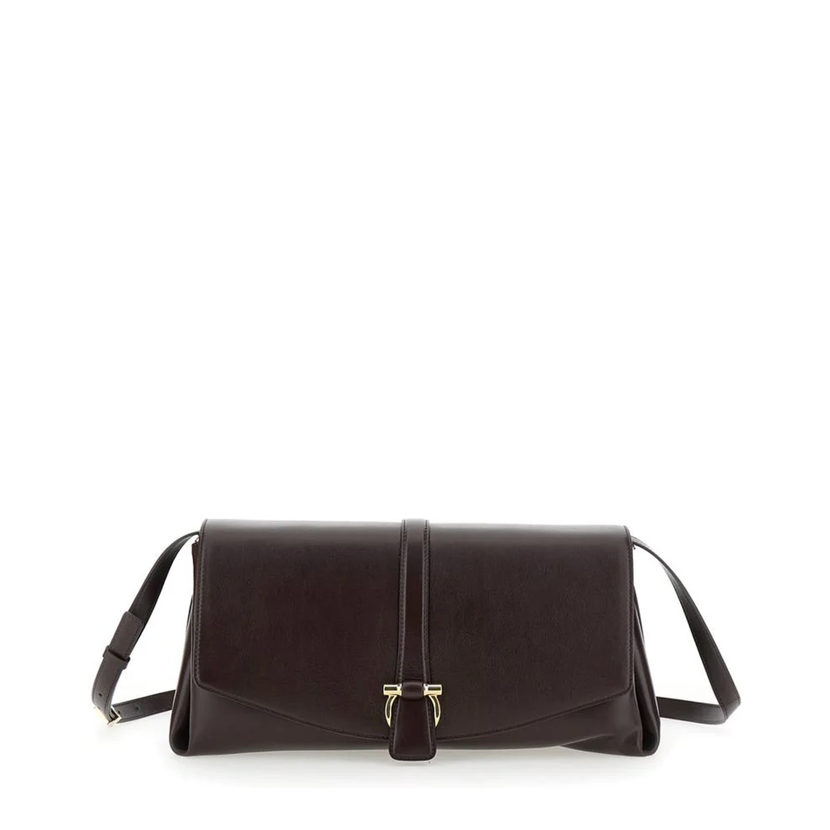 Bordeaux Crossbody Bag With Gancini Buckle Detail