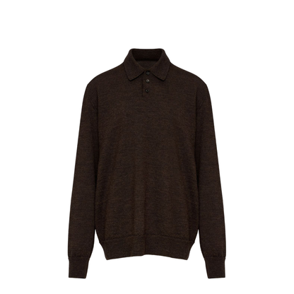 Wool Polo Shirt - Brown