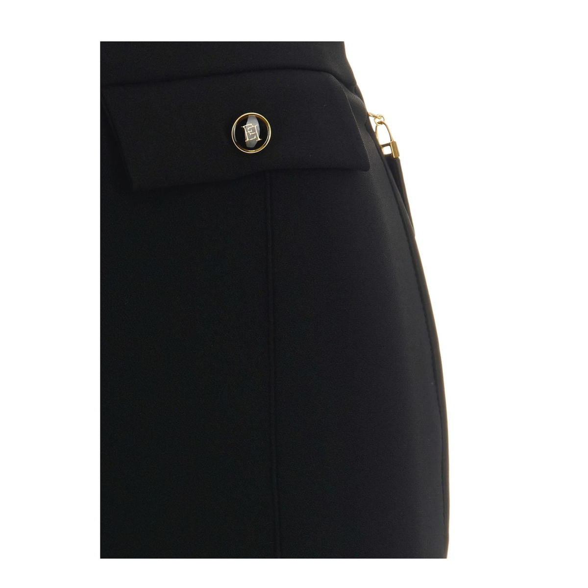 MAYFEYR - Elisabetta Franchi - Black Trousers - PA12156E2110
