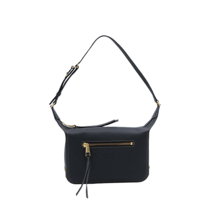 Mini Calf Leather Shoulder Bag - Black