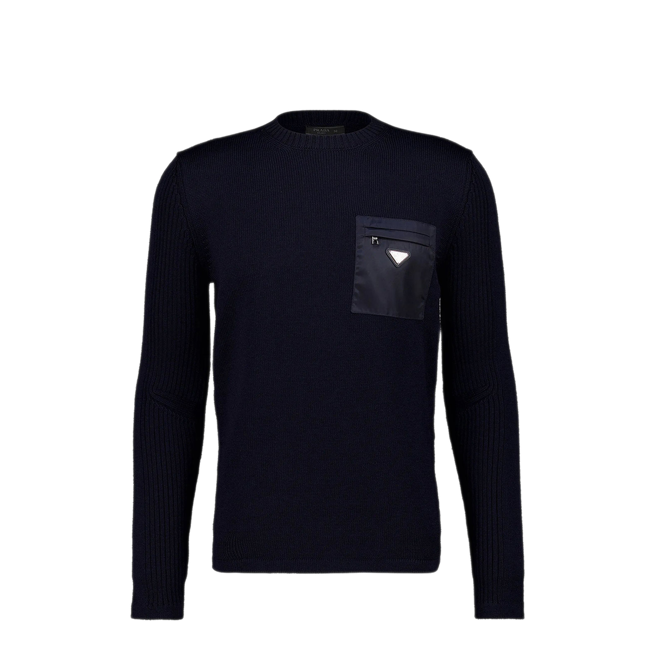 MAYFEYR - Prada - Wool Sweater With Nylon Patch Pocket - UMB049SWMO1W4XF0008