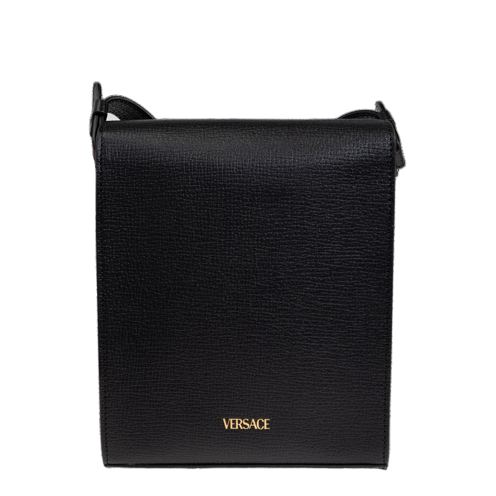 Leather Messenger Bag - Black